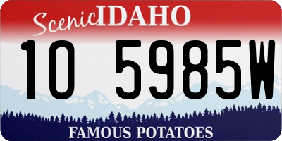 ID license plate 1O5985W