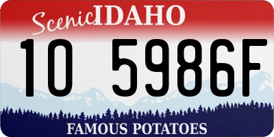 ID license plate 1O5986F