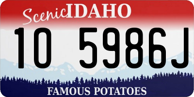 ID license plate 1O5986J