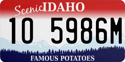 ID license plate 1O5986M