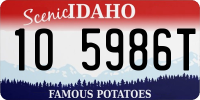 ID license plate 1O5986T
