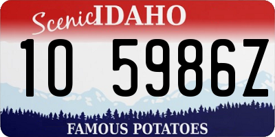 ID license plate 1O5986Z