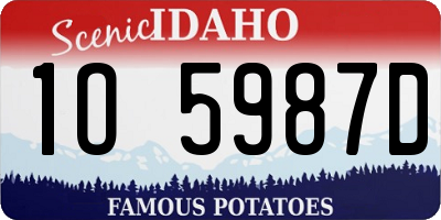 ID license plate 1O5987D