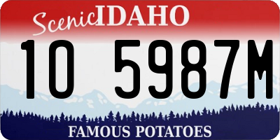 ID license plate 1O5987M