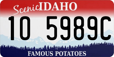 ID license plate 1O5989C