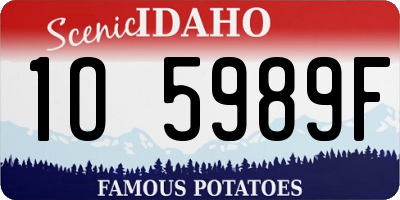 ID license plate 1O5989F
