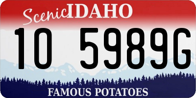 ID license plate 1O5989G
