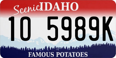 ID license plate 1O5989K