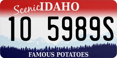 ID license plate 1O5989S