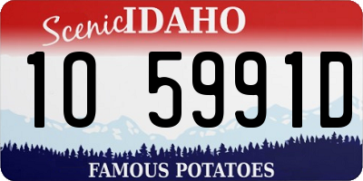 ID license plate 1O5991D