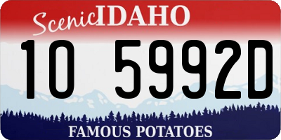ID license plate 1O5992D