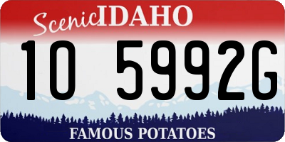 ID license plate 1O5992G