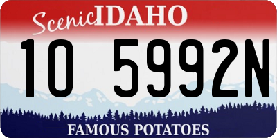 ID license plate 1O5992N