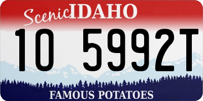 ID license plate 1O5992T