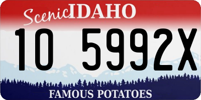 ID license plate 1O5992X