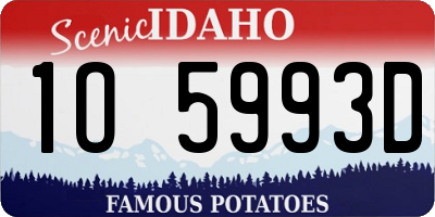 ID license plate 1O5993D