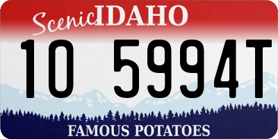 ID license plate 1O5994T