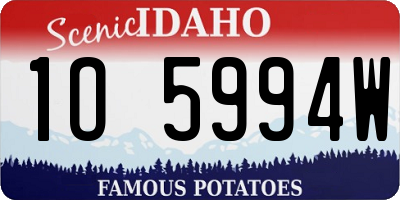 ID license plate 1O5994W