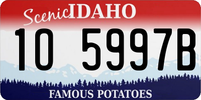 ID license plate 1O5997B