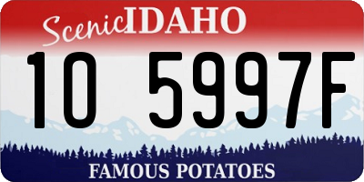 ID license plate 1O5997F