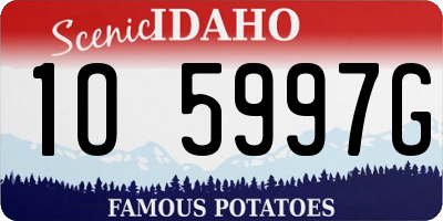 ID license plate 1O5997G