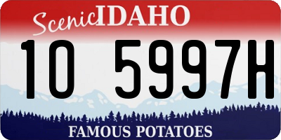 ID license plate 1O5997H