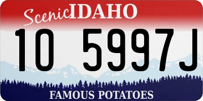 ID license plate 1O5997J