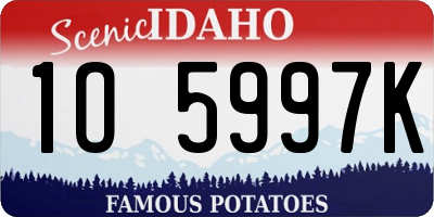 ID license plate 1O5997K