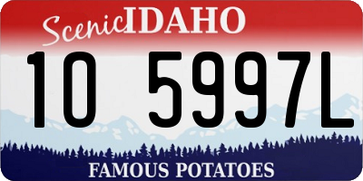 ID license plate 1O5997L