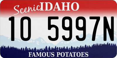 ID license plate 1O5997N