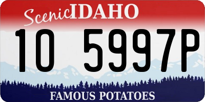 ID license plate 1O5997P