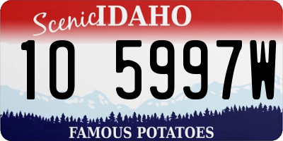 ID license plate 1O5997W