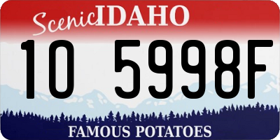 ID license plate 1O5998F