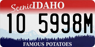 ID license plate 1O5998M