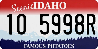 ID license plate 1O5998R