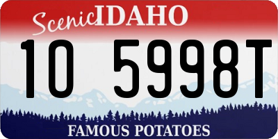 ID license plate 1O5998T