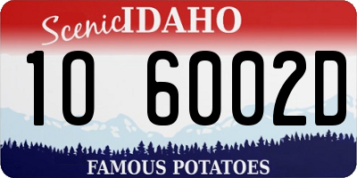 ID license plate 1O6002D