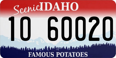 ID license plate 1O6002O