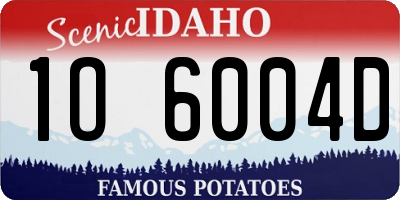 ID license plate 1O6004D