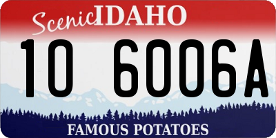 ID license plate 1O6006A