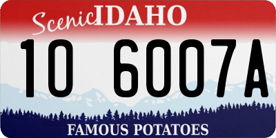 ID license plate 1O6007A