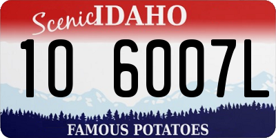ID license plate 1O6007L