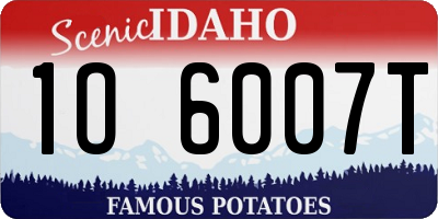 ID license plate 1O6007T