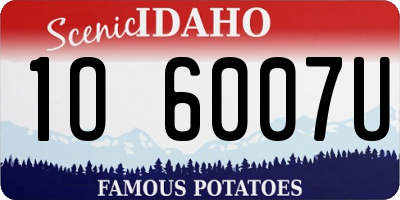 ID license plate 1O6007U
