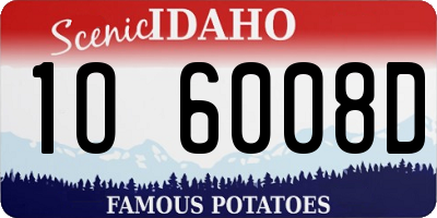 ID license plate 1O6008D