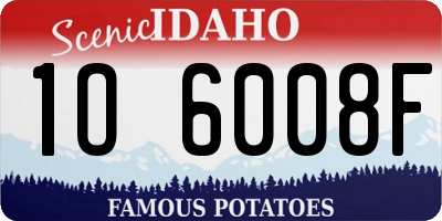 ID license plate 1O6008F