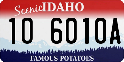 ID license plate 1O6010A