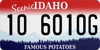 ID license plate 1O6010G
