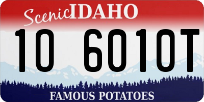 ID license plate 1O6010T