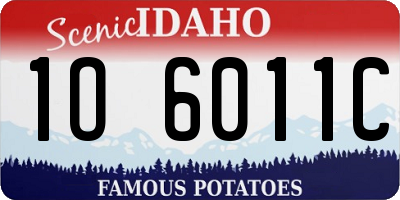 ID license plate 1O6011C